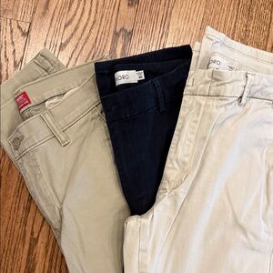 Men's Chino Pants Trio  - Khaki, Navy, Cream, size 30